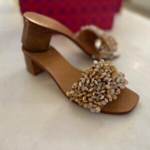 Tory Burch Sandal low heel Slide Rose/ Natural Crystal 7